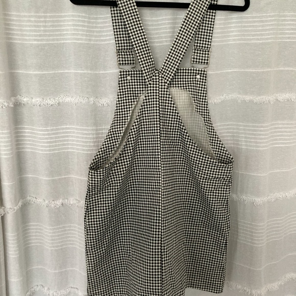 3/$10 SALE Black and White Gingham Overall Dress - Picture 2 of 4